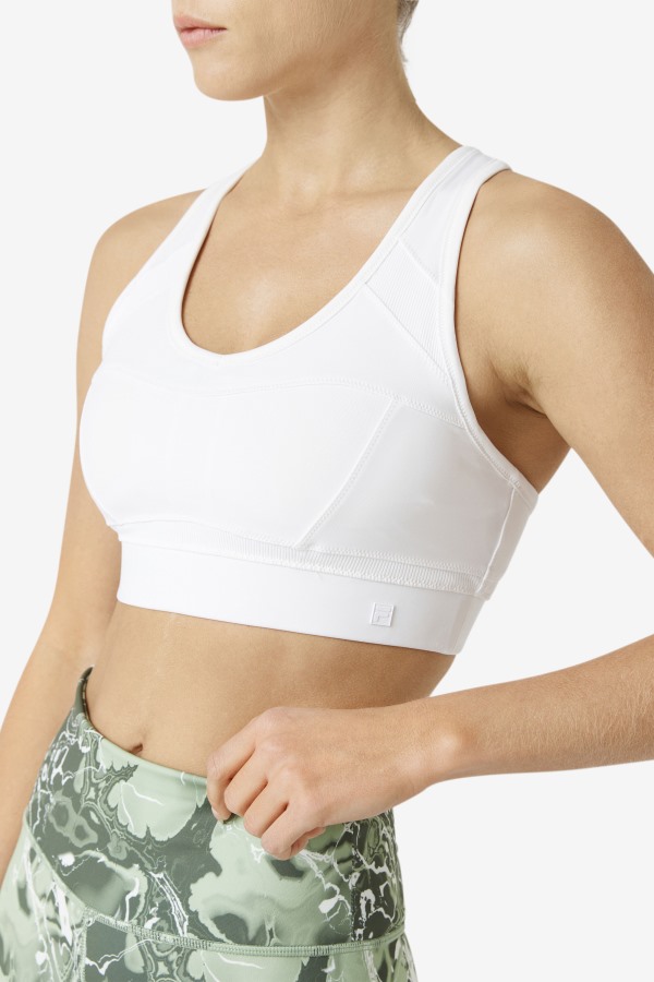 White Uplift Racerback Sports Bra Fila Outlets