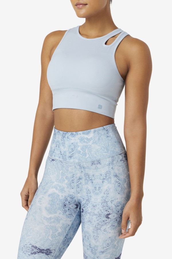 Blue Fog Uplift Slice Crop Bra Top Fila Outlets