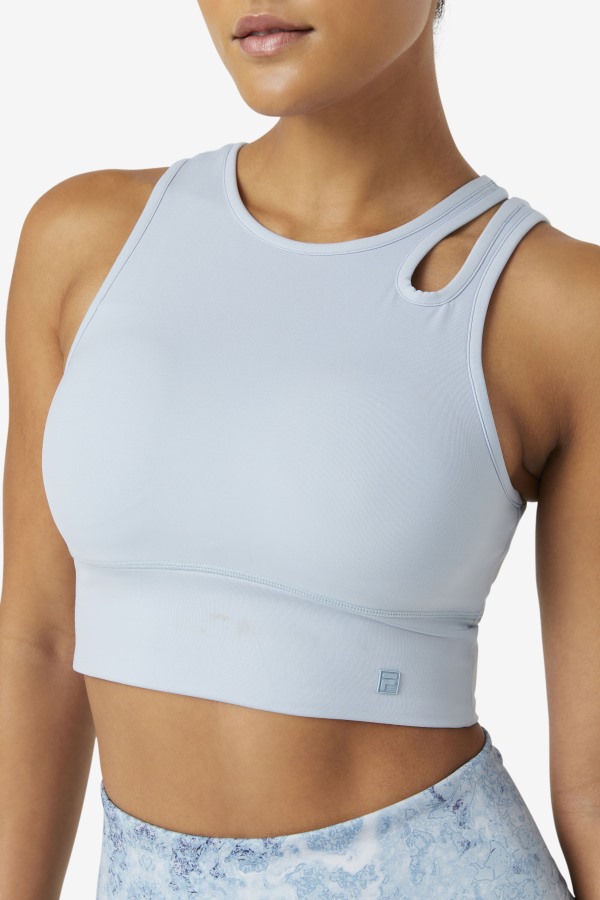 Blue Fog Uplift Slice Crop Bra Top Fila Outlets