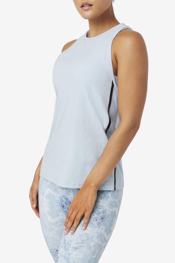 Fi-Lux Loose Tank Top Blue Fog/Black Fila Outlets