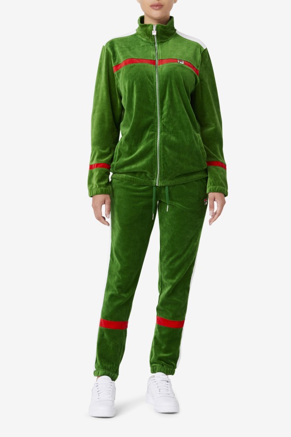 Formal Garden/White/Red Ravid Velour Pant Fila Outlets