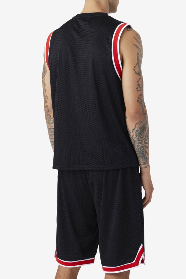 Black/Red/White Fila Outlets Ovi Basketball Jersey