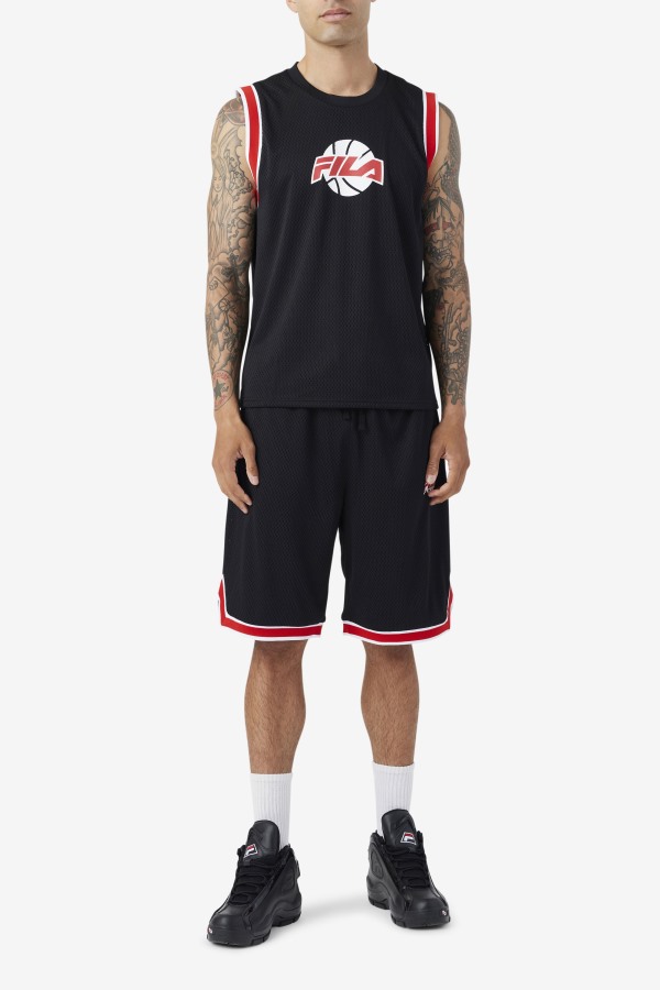 Black/Red/White Fila Outlets Ovi Basketball Jersey