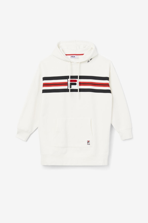 Stella Hoodie Dress Gardenia/Black/Red Fila Outlets