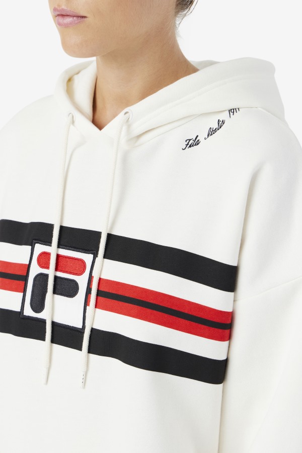 Stella Hoodie Dress Gardenia/Black/Red Fila Outlets