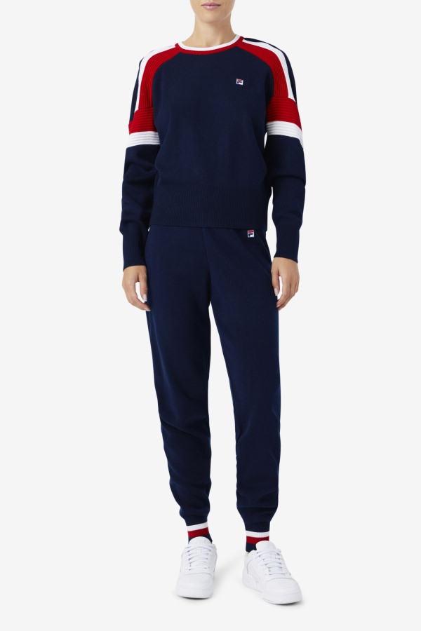 Frankie Knit Crew Fila Outlets Navy/Red/White