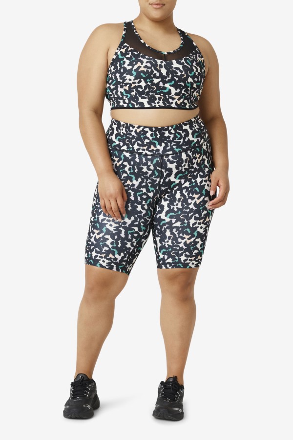 Uplift Racerback Bra Top Black Animal Print Fila Outlets