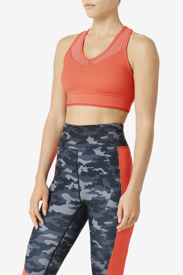 Hot Coral Uplift Racerback Bra Top Fila Outlets