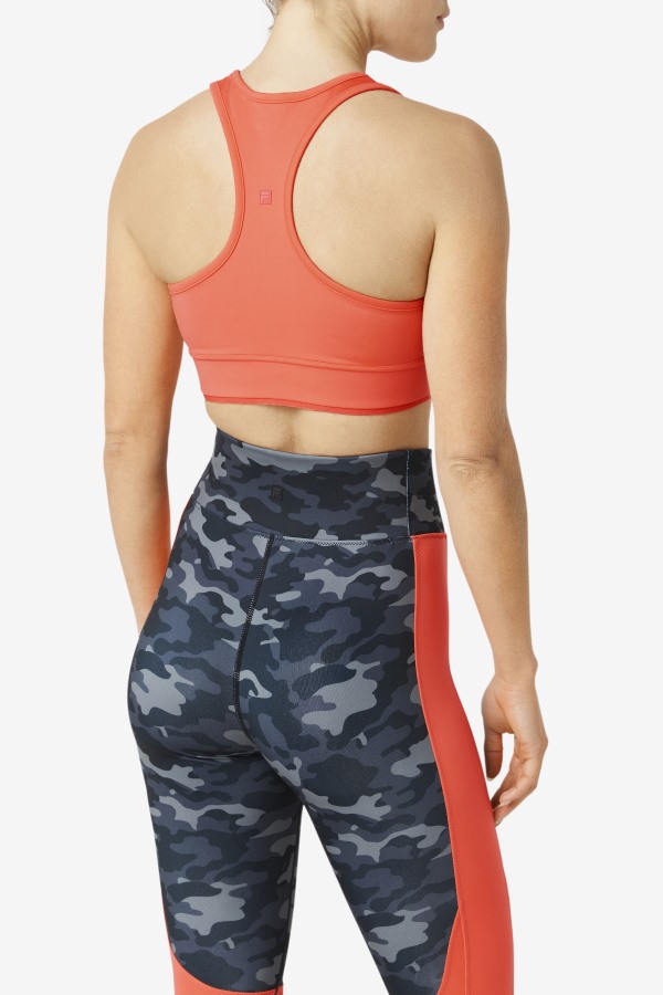Hot Coral Uplift Racerback Bra Top Fila Outlets