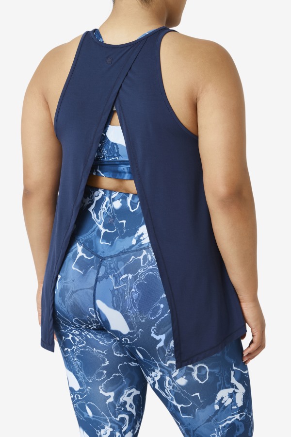 Fila Outlets Fi-Lux Open Back Tank Top Navy