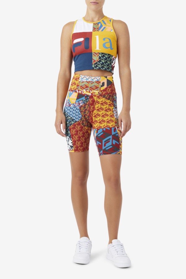 Yellow/White/Rhubarb/Ocean Zhuri Tank Fila Outlets