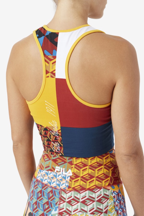 Yellow/White/Rhubarb/Ocean Zhuri Tank Fila Outlets