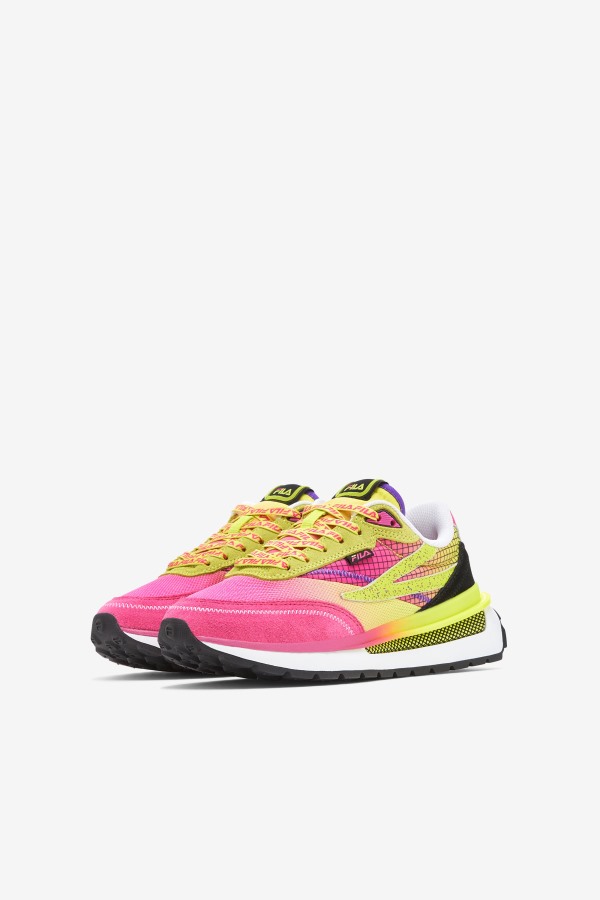 Fila Outlets Pink Glo/Sulphur/White Big Kids\' Renno