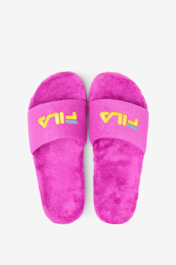 Terry Drifter Slide Fila Outlets Purple/Yellow/Petit Four
