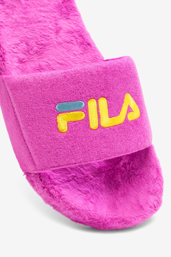 Terry Drifter Slide Fila Outlets Purple/Yellow/Petit Four
