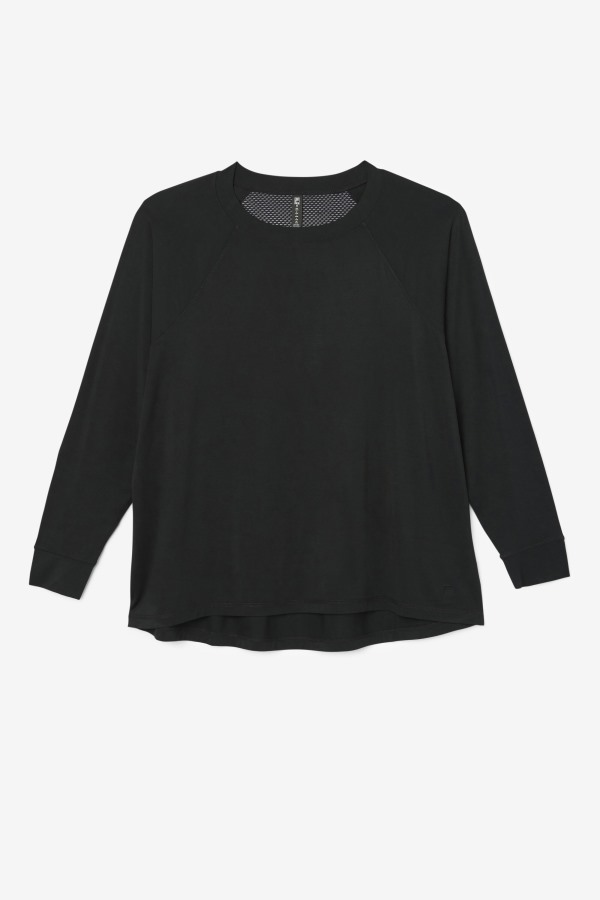 Fila Outlets Fi-Lux Mesh Back Long Sleeve Crew Black