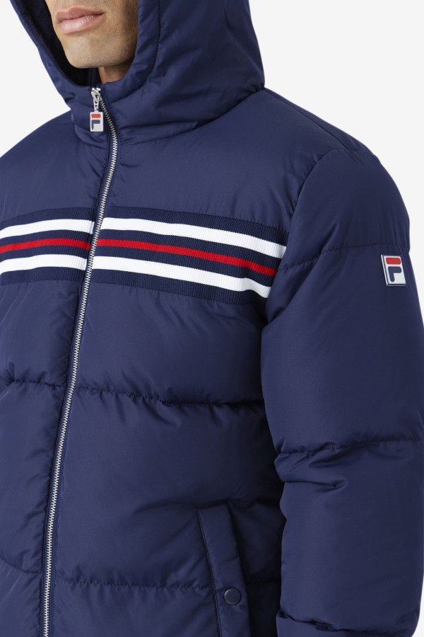 Navy/Red Fila Outlets Jake Puffer Jacket