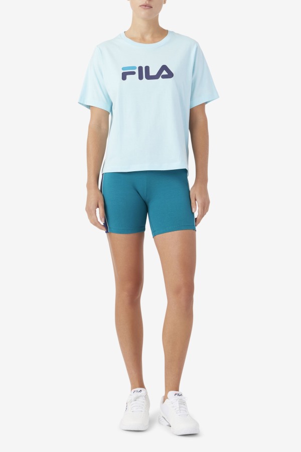 Thea Tee Fila Outlets Iced Aqua/Navy/Biscay Bay
