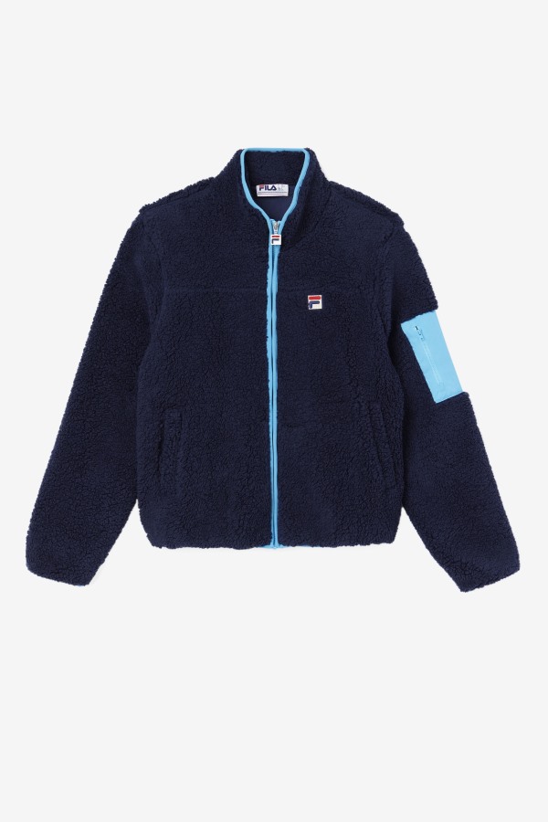 Yale Sherpa Jacket Fila Outlets Navy/Aquarius