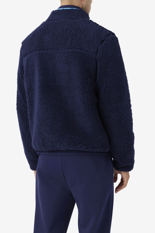 Yale Sherpa Jacket Fila Outlets Navy/Aquarius