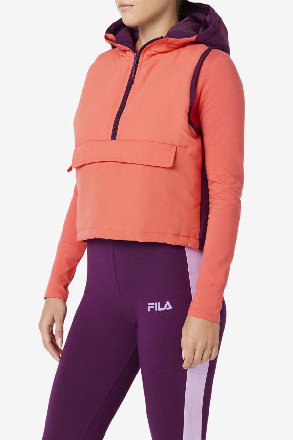 Nevaeh Half Zip Vest Fila Outlets Cayenne/Pickled Beet