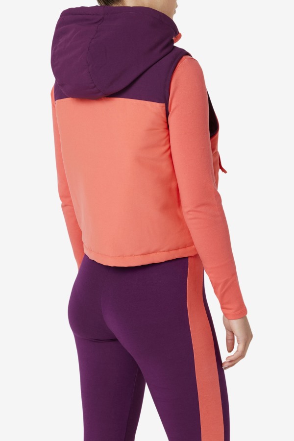 Nevaeh Half Zip Vest Fila Outlets Cayenne/Pickled Beet