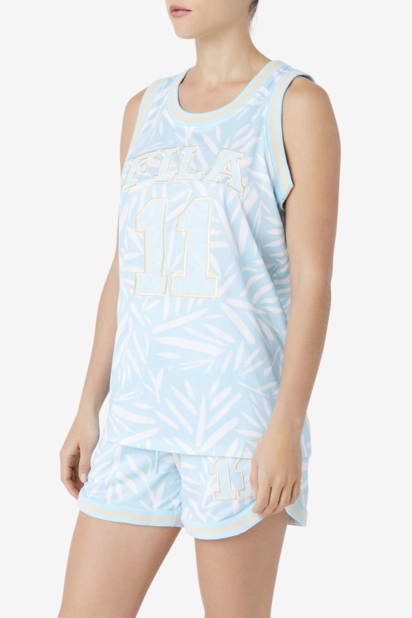 Fila Outlets Blue/White Quincy Basketball Jersey