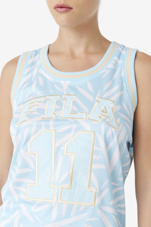 Fila Outlets Blue/White Quincy Basketball Jersey