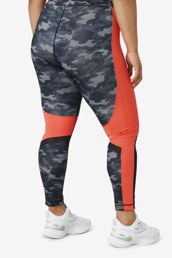 Forza Color Blocked Legging Fila Outlets Dark Camo/Hot Coral/Black