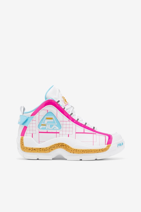 White/Pink Glo/Lemon Fila Outlets Women's Grant Hill 2
