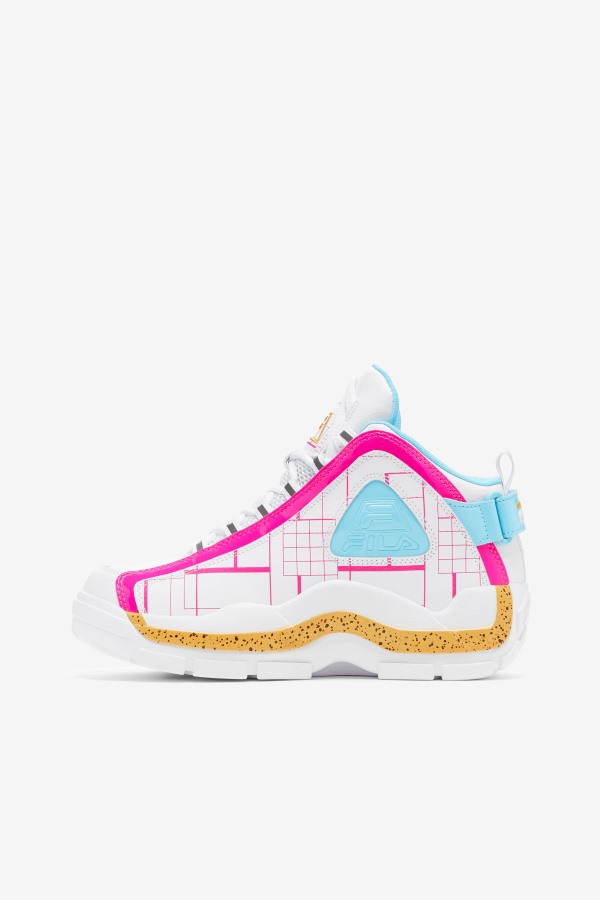 White/Pink Glo/Lemon Fila Outlets Women\'s Grant Hill 2