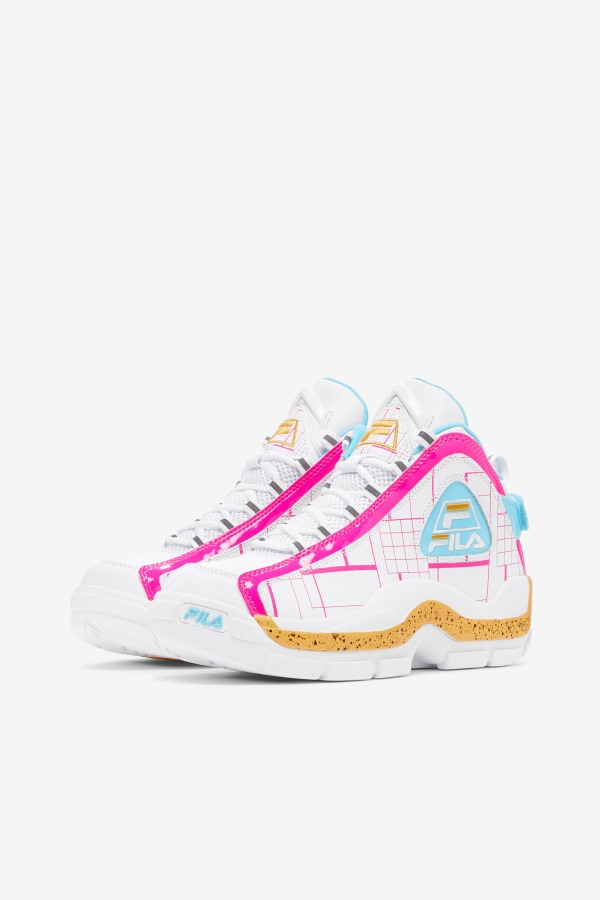 White/Pink Glo/Lemon Fila Outlets Women\'s Grant Hill 2