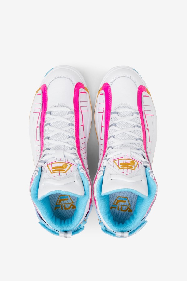 White/Pink Glo/Lemon Fila Outlets Women\'s Grant Hill 2