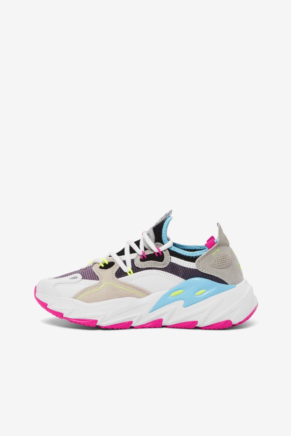 Fila Outlets White/Pink Glo/Bluefish Women\'s Ray Tracer Evo 2
