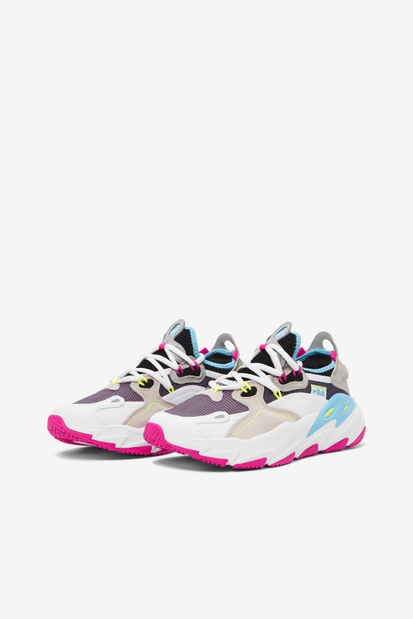 Fila Outlets White/Pink Glo/Bluefish Women\'s Ray Tracer Evo 2