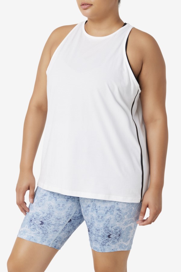 White/White Heather/Black Fila Outlets Fi-Lux Loose Tank Top