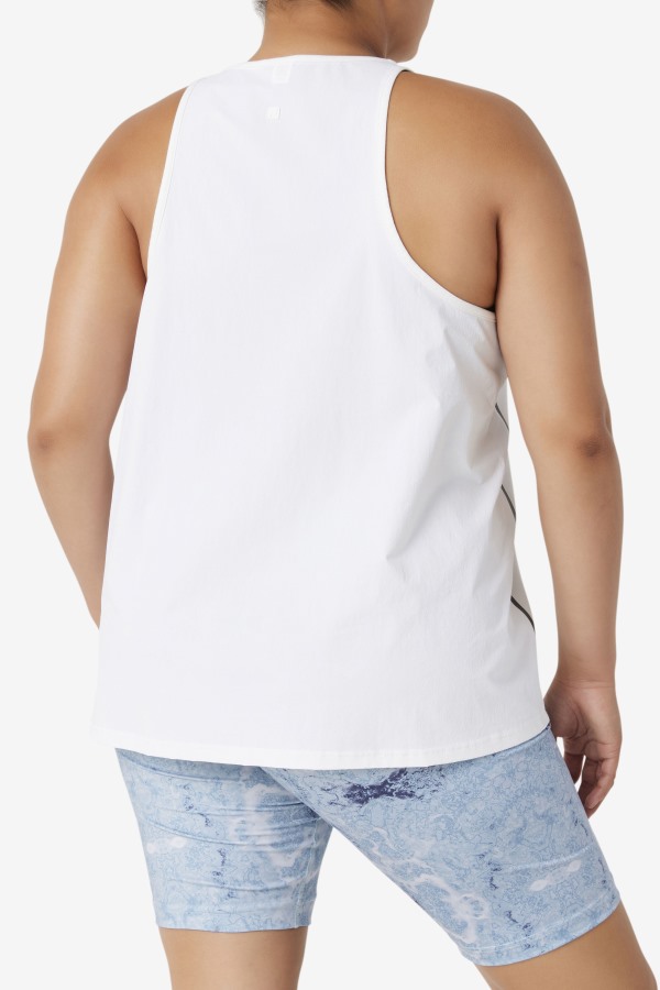White/White Heather/Black Fila Outlets Fi-Lux Loose Tank Top