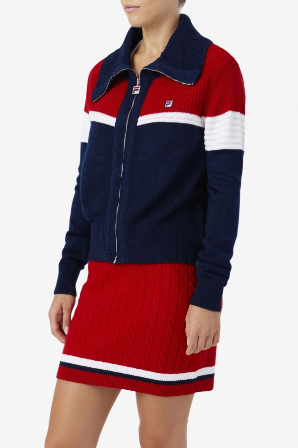 Navy/Red/White Fila Outlets Jill Cardigan