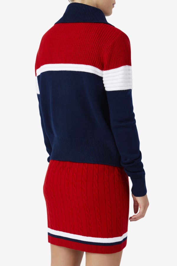 Navy/Red/White Fila Outlets Jill Cardigan