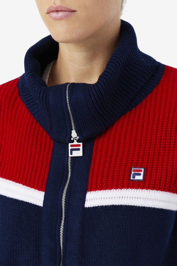 Navy/Red/White Fila Outlets Jill Cardigan