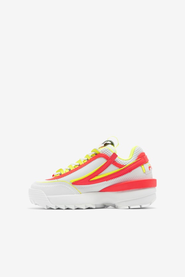 Fila Outlets White/Fiery Coral/Yellow Little Kids\' Disruptor 2 Exp