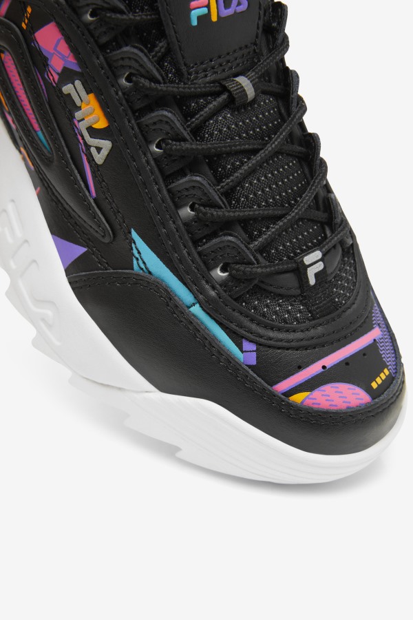 Black/Bubblegum/White Fila Outlets Little Kids\' Disruptor 2 Premium