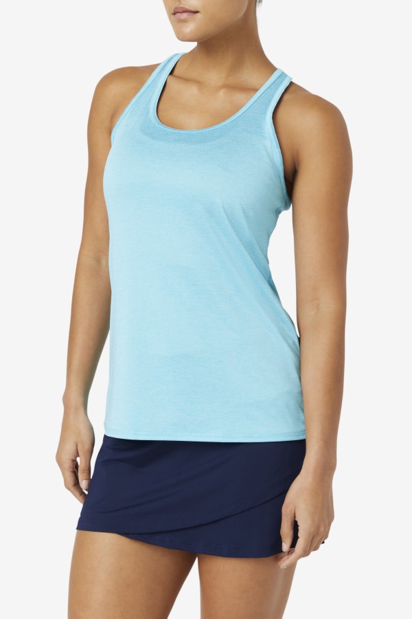 Fila Outlets Bluefish Heather Pickleball Racerback Tank