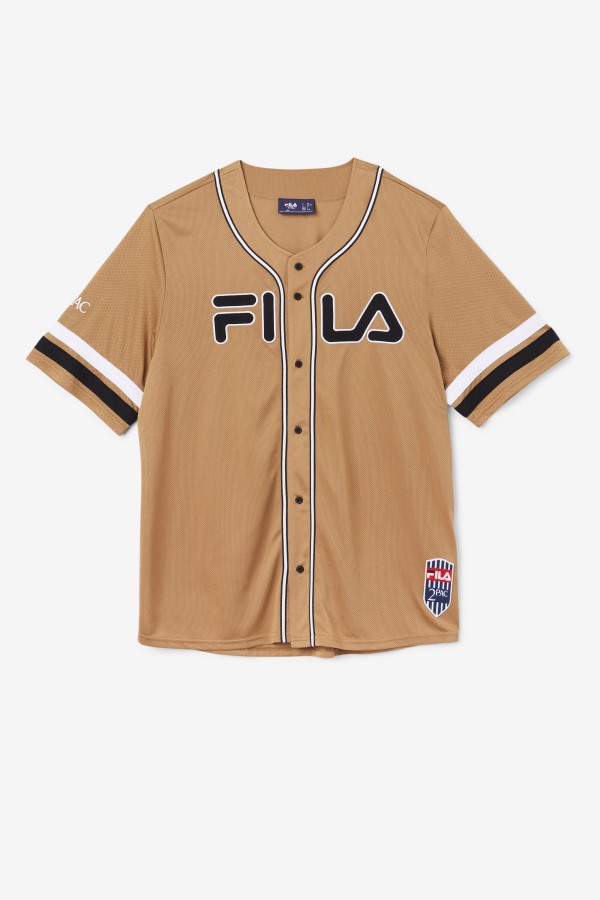 Fila Outlets Tobacco Brown/Black/White 2Pac Baseball Jersey