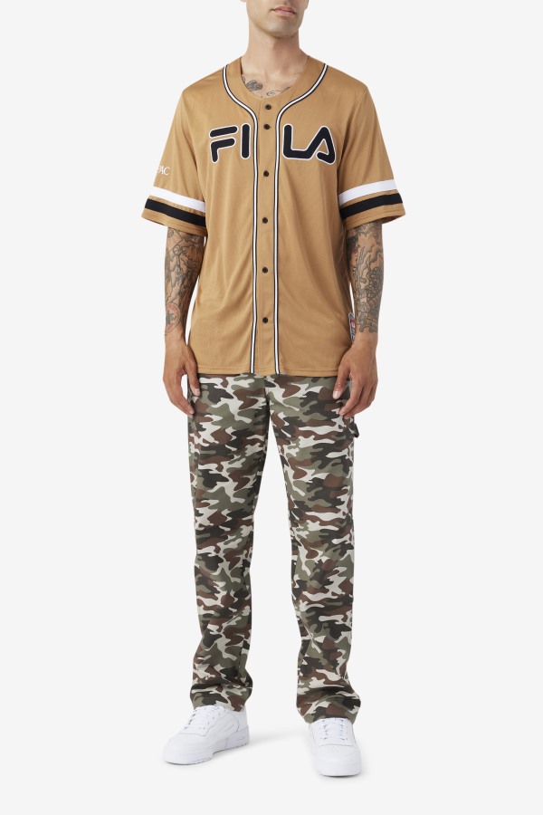 Fila Outlets Tobacco Brown/Black/White 2Pac Baseball Jersey