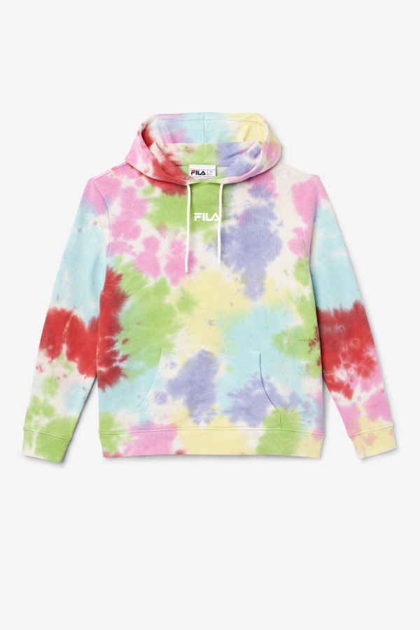 Aerolynn Tie Dye Hoodie Fila Outlets Green/White/Periwinkle/Red