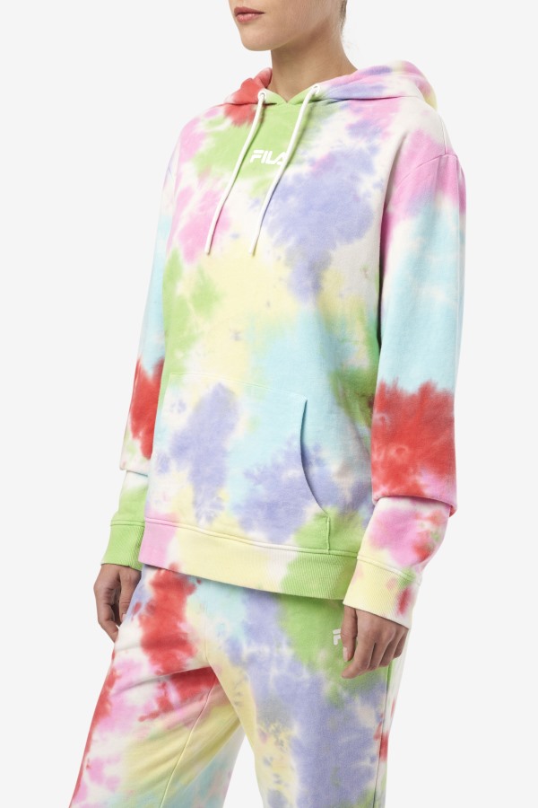 Aerolynn Tie Dye Hoodie Fila Outlets Green/White/Periwinkle/Red