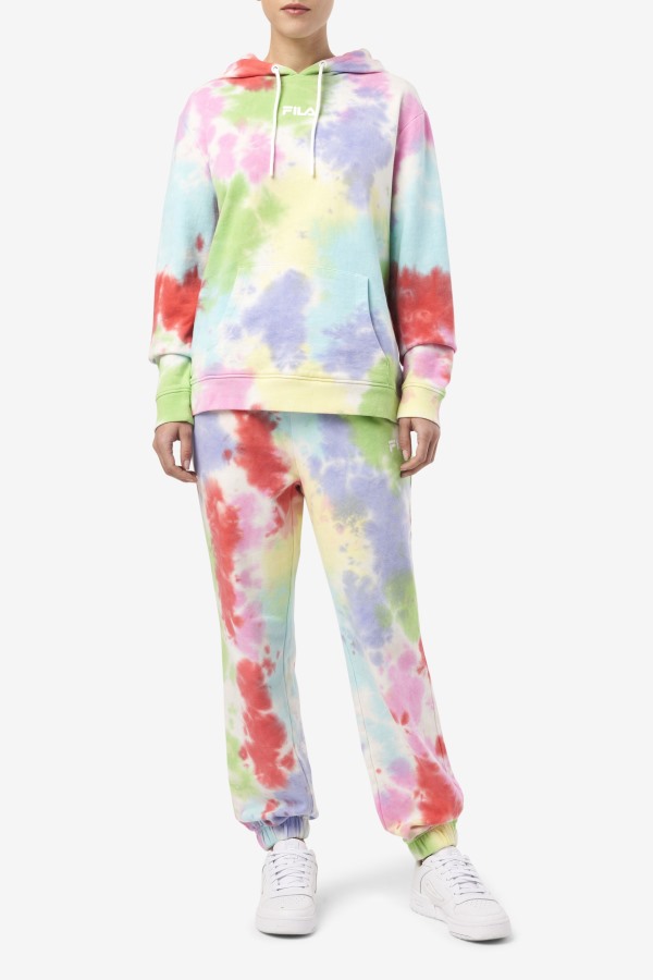Aerolynn Tie Dye Hoodie Fila Outlets Green/White/Periwinkle/Red