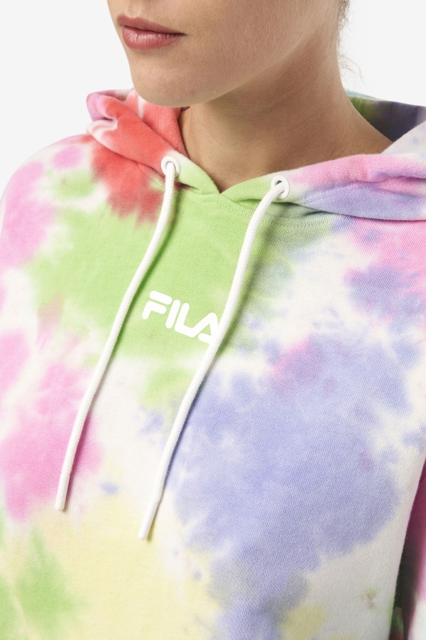 Aerolynn Tie Dye Hoodie Fila Outlets Green/White/Periwinkle/Red