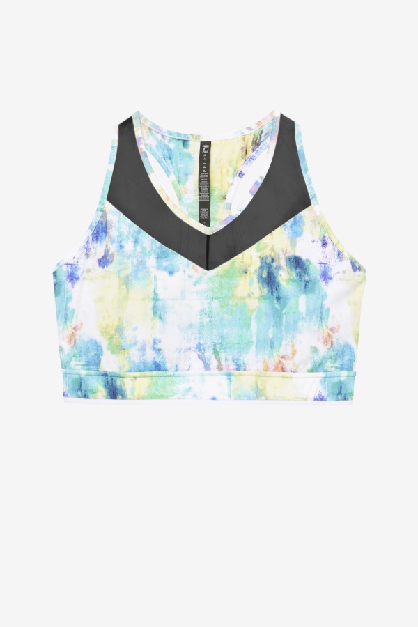 Tie Dye/Black/White Uplift Racerback Bra Top Fila Outlets